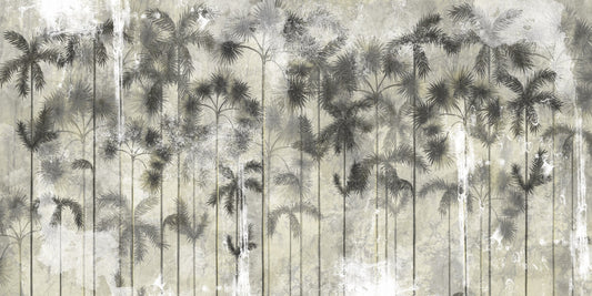 Rustic Tropical Tall Trees Interior Room Wallpaper Wall Murals