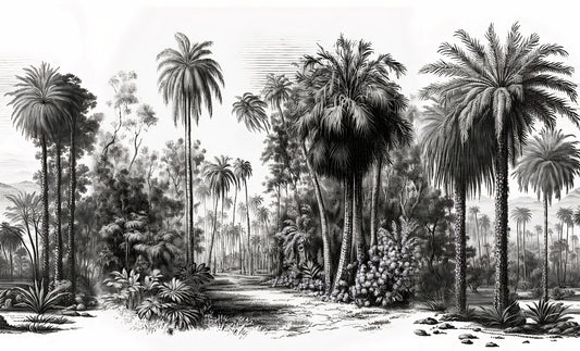 Tropical Gray Forest Wallpaper for Walls