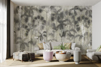 Tropical wallpaper featuring tall palm trees design
