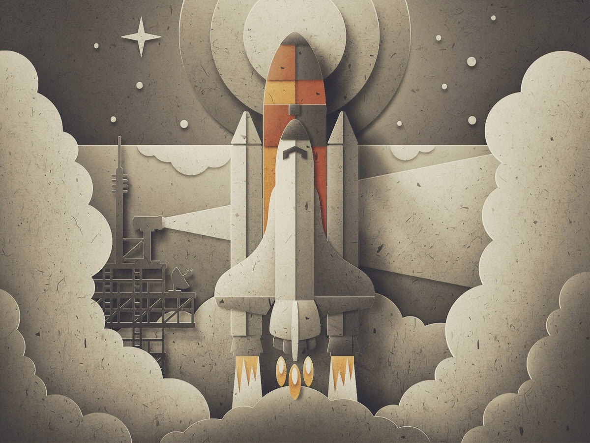 Space Launcher Kids Room Wallpaper in your room