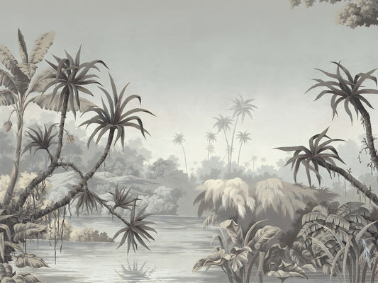 Lake and Palm Paradise Wall Murals