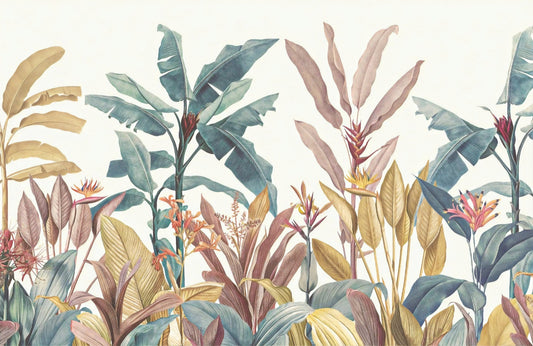 Green and Pink Exotica Wallpaper Murals