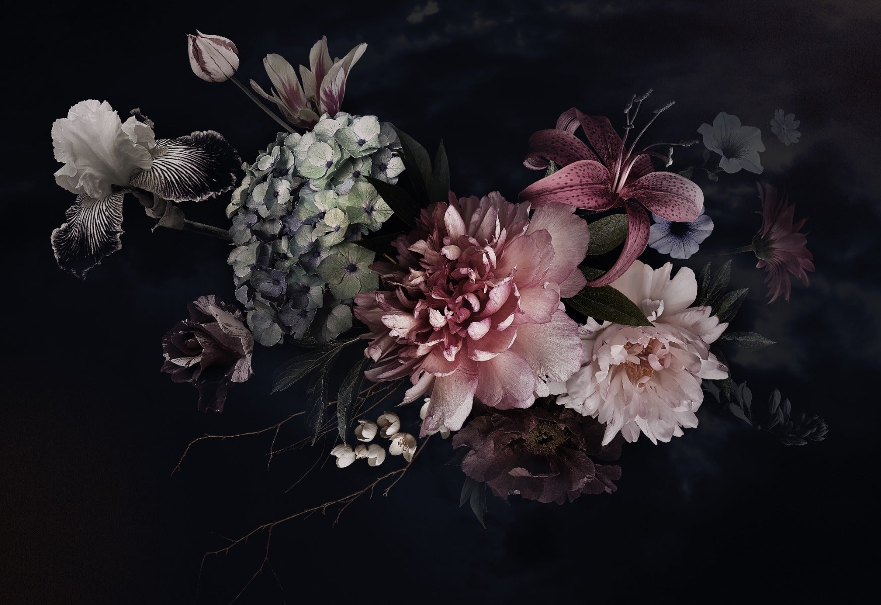 Floral Vase Watercolors Wallpaper Murals