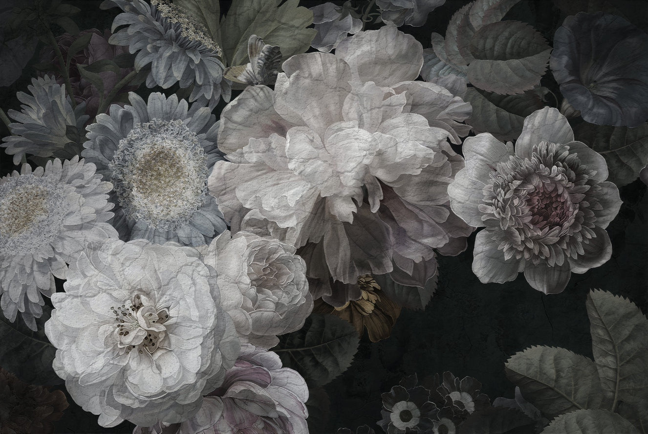 White Wildflower Canopy Wallpaper Murals