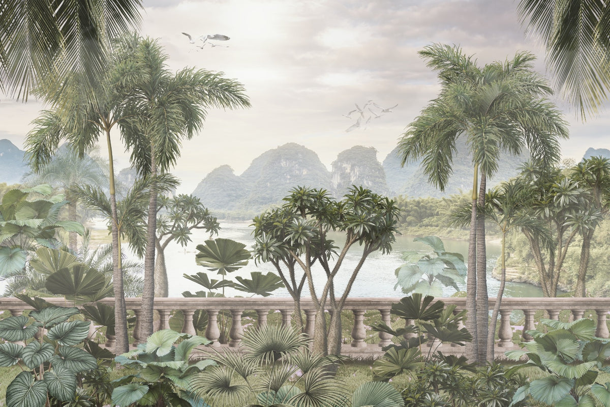 Peel and stick Removable Flying Bird Sky Tropical Wallpaper in your room