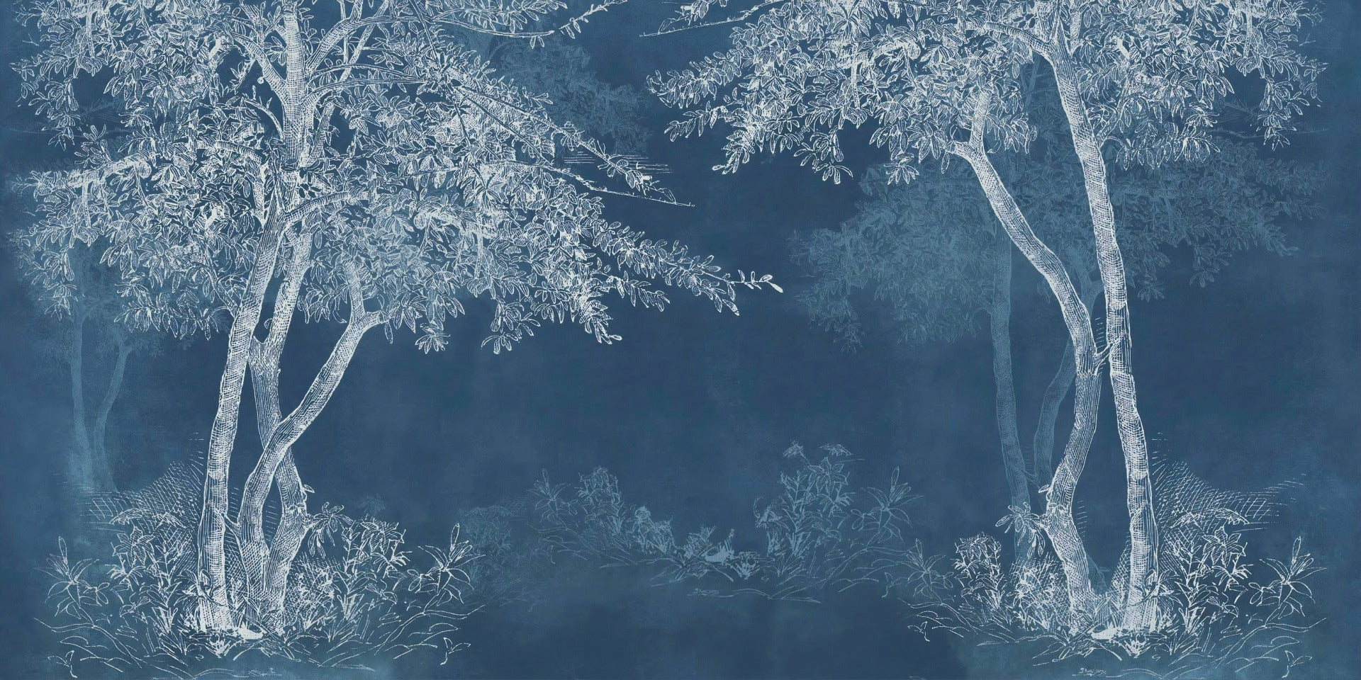 Mystical Indigo Wilderness Wallpaper Murals