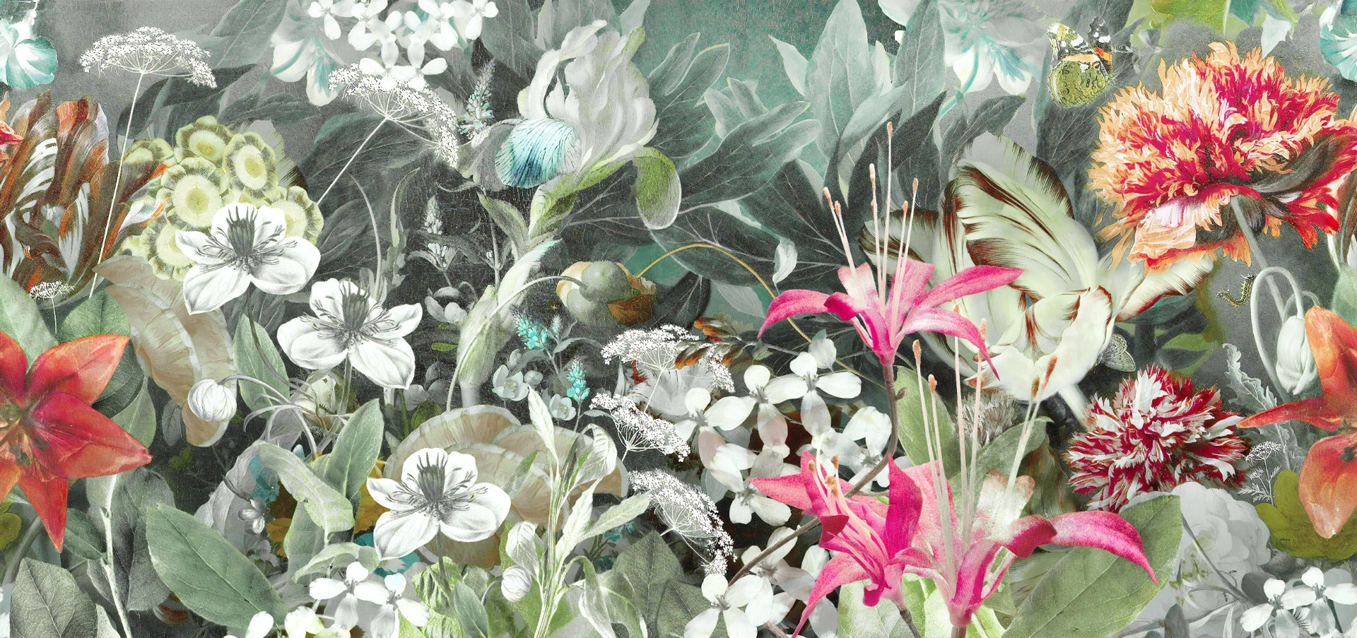 Lush Floral Oasis Wallpaper Murals