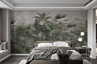 Tropical leaves and trees wallpaper for modern decor