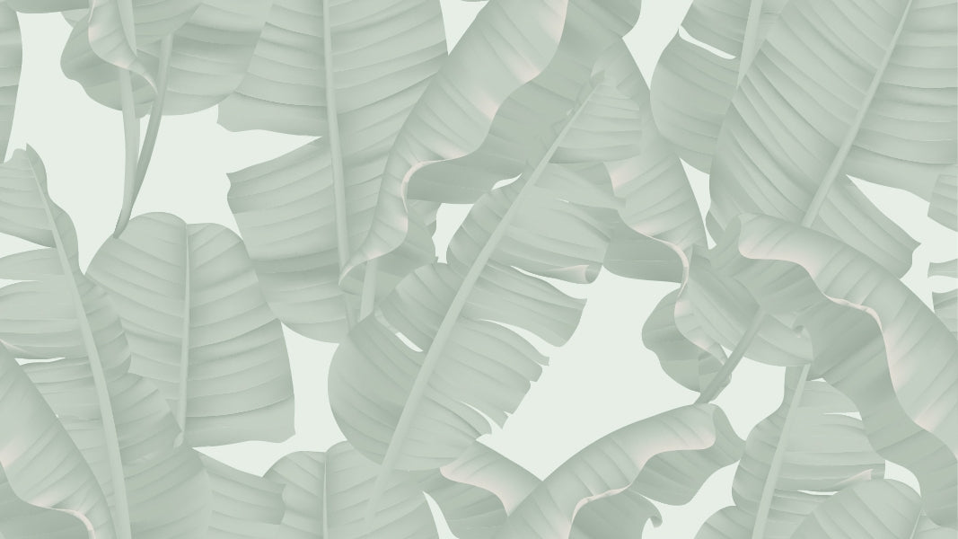 Floral Seamless Green Banana Leaves Wall Murals in your room