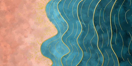 Abstract Watercolor Wave Wallpaper Murals