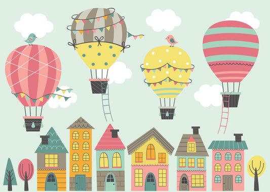 Balloons of Imagination Nursery Wall Murals
