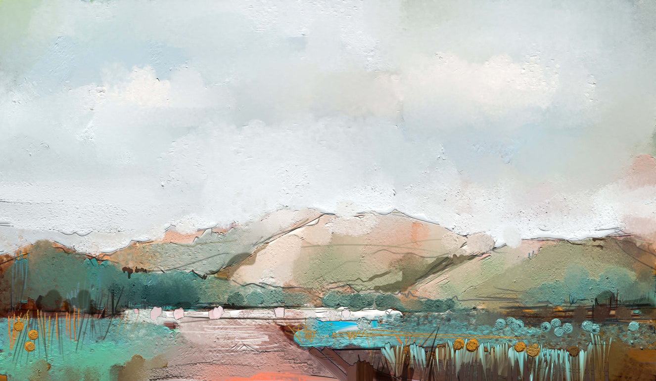 Misty Mountain Watercolor Magic Mural