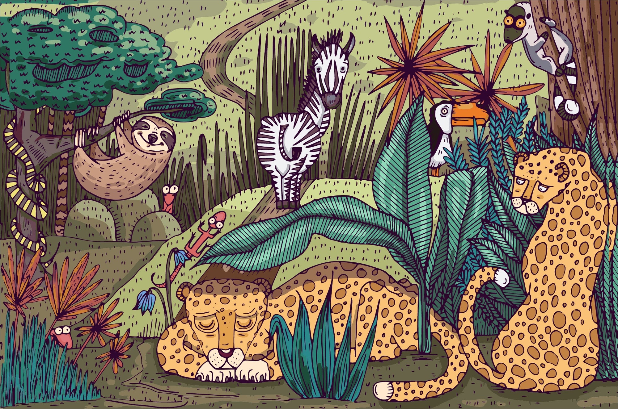 Tropical Jungle Tales Wallpaper And Murals