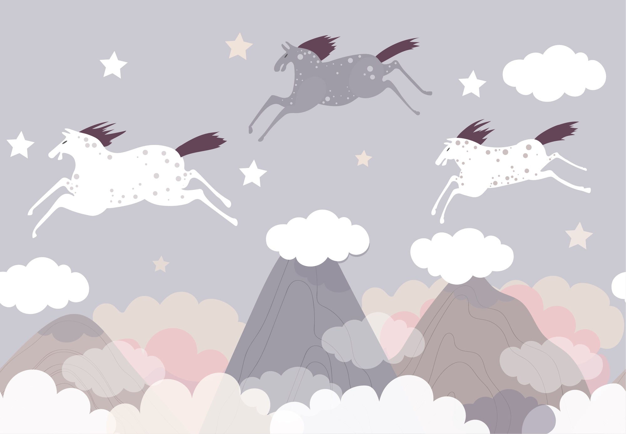 Heavenly Horse Herd Wallpaper Murals