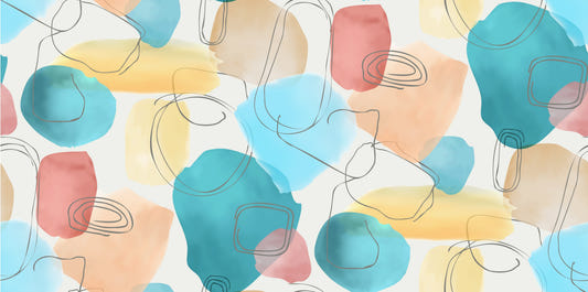 Abstract Design in Watercolor Wall Murals