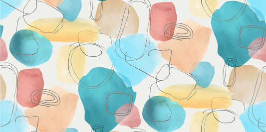 Abstract Design in Watercolor Wall Murals