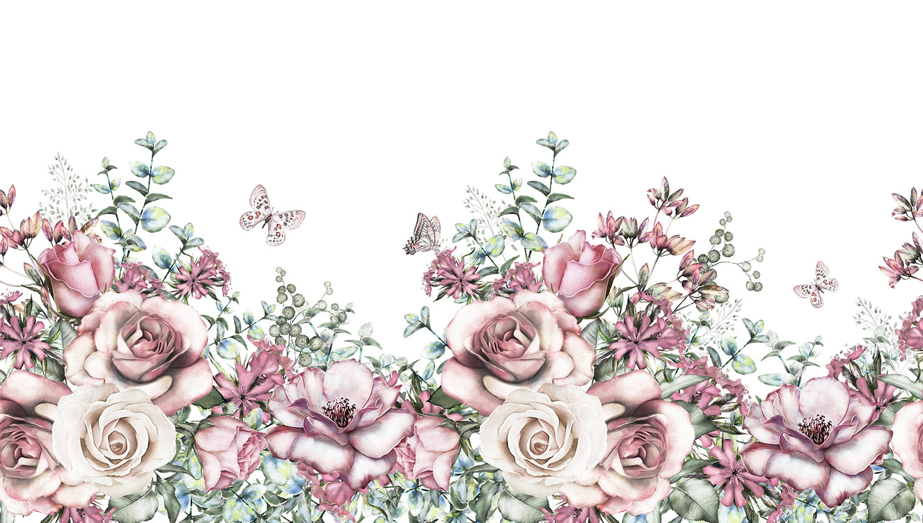 Watercolor Floral View Wallpaper Murals