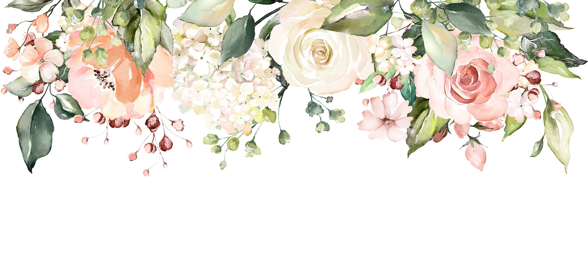 Watercolor Floral Tapestry Wall Murals