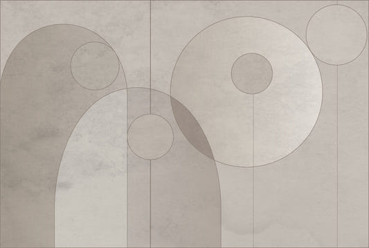 Geometric Pattern Circles Gray Wallpaper Wall Murals