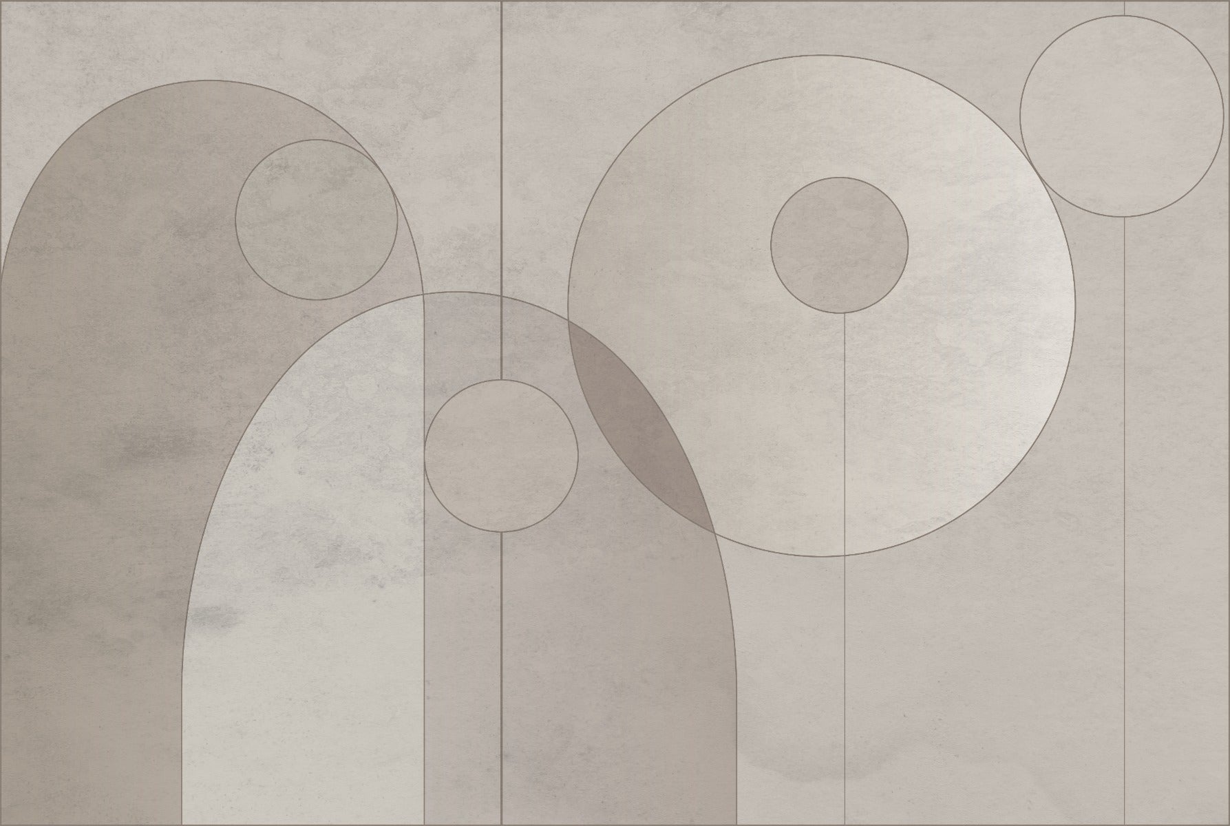 Geometric Pattern Circles Gray Wallpaper Wall Murals