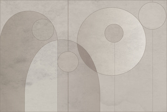 Geometric Pattern Circles Gray Wallpaper Wall Murals