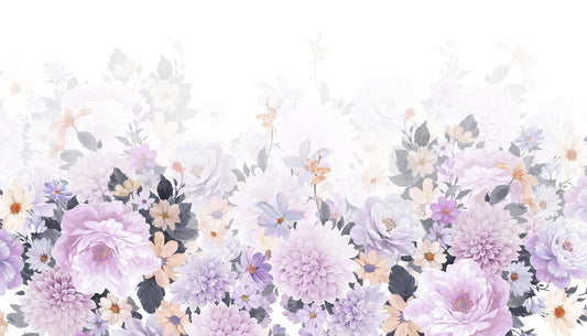 Blooming Purple Harmony Watercolor Murals