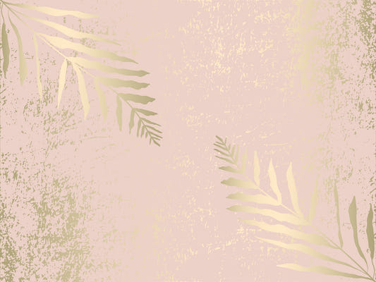Gilded Blossom Pink and Gold Leaf Wallpaper Mural