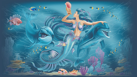 Oceanic Enchantment Mermaid Mural
