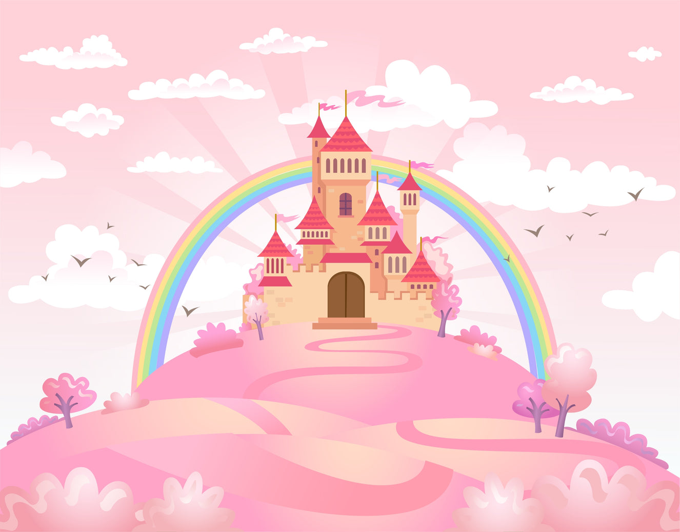Enchanted Princess Castle Wallpaper Mural