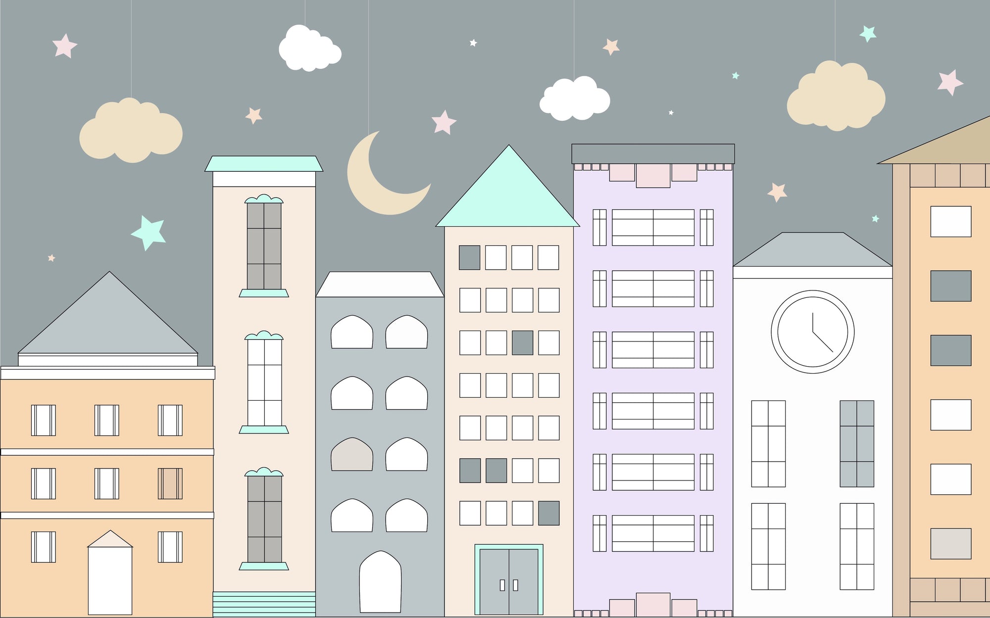 Playful Town Adventures Wall Murals