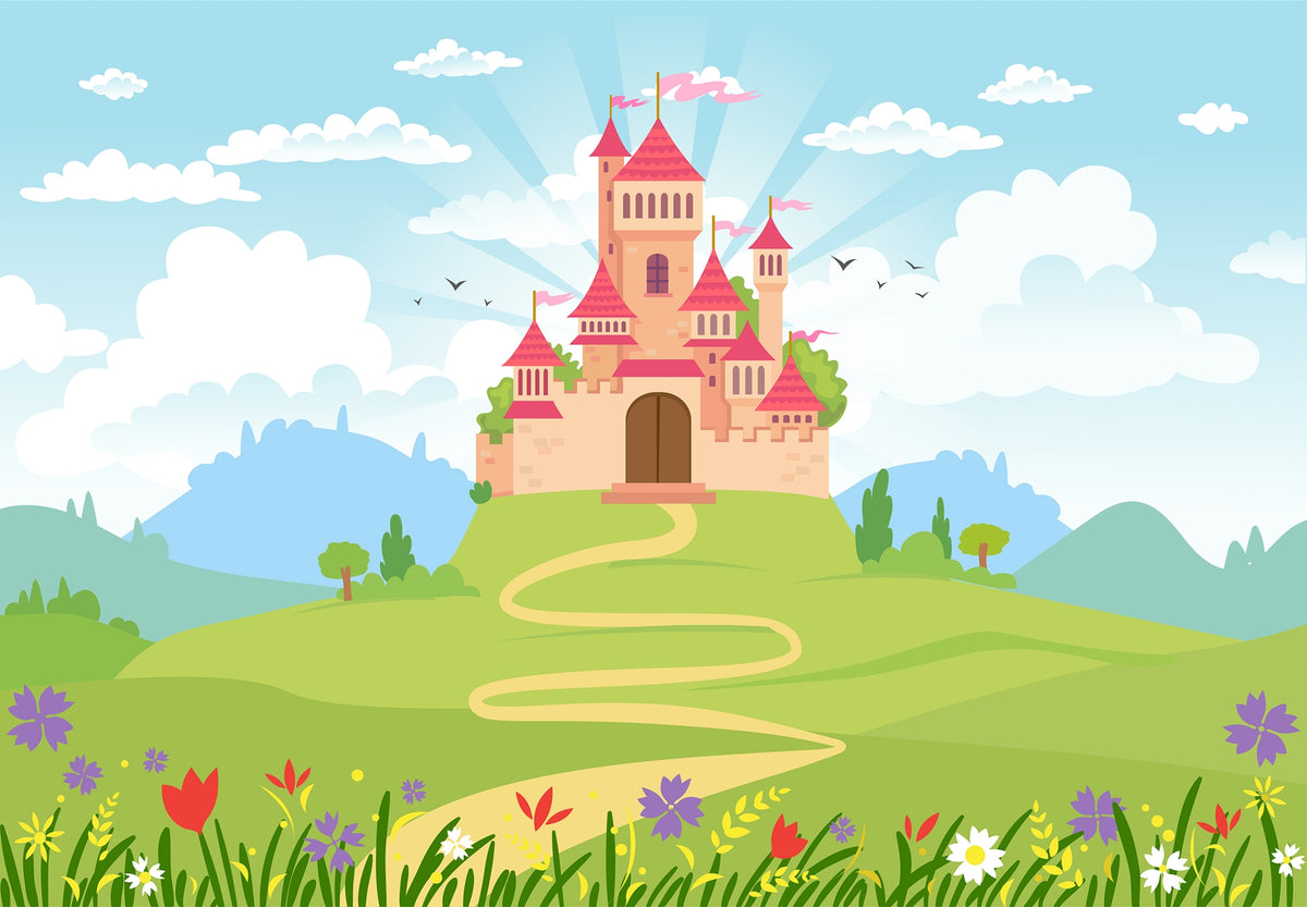 Fairytale Princess Castle Wallpaper Mural in your room