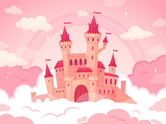 Whimsical Cloud Castle Cartoon Murals