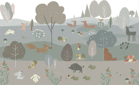 Scandinavian Design Featuring Forest Animals Wallpapers
