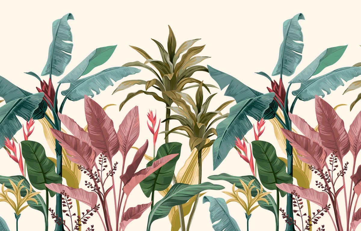 Tropical Bliss Banana Leaves Wall Murals in your room — zoomed