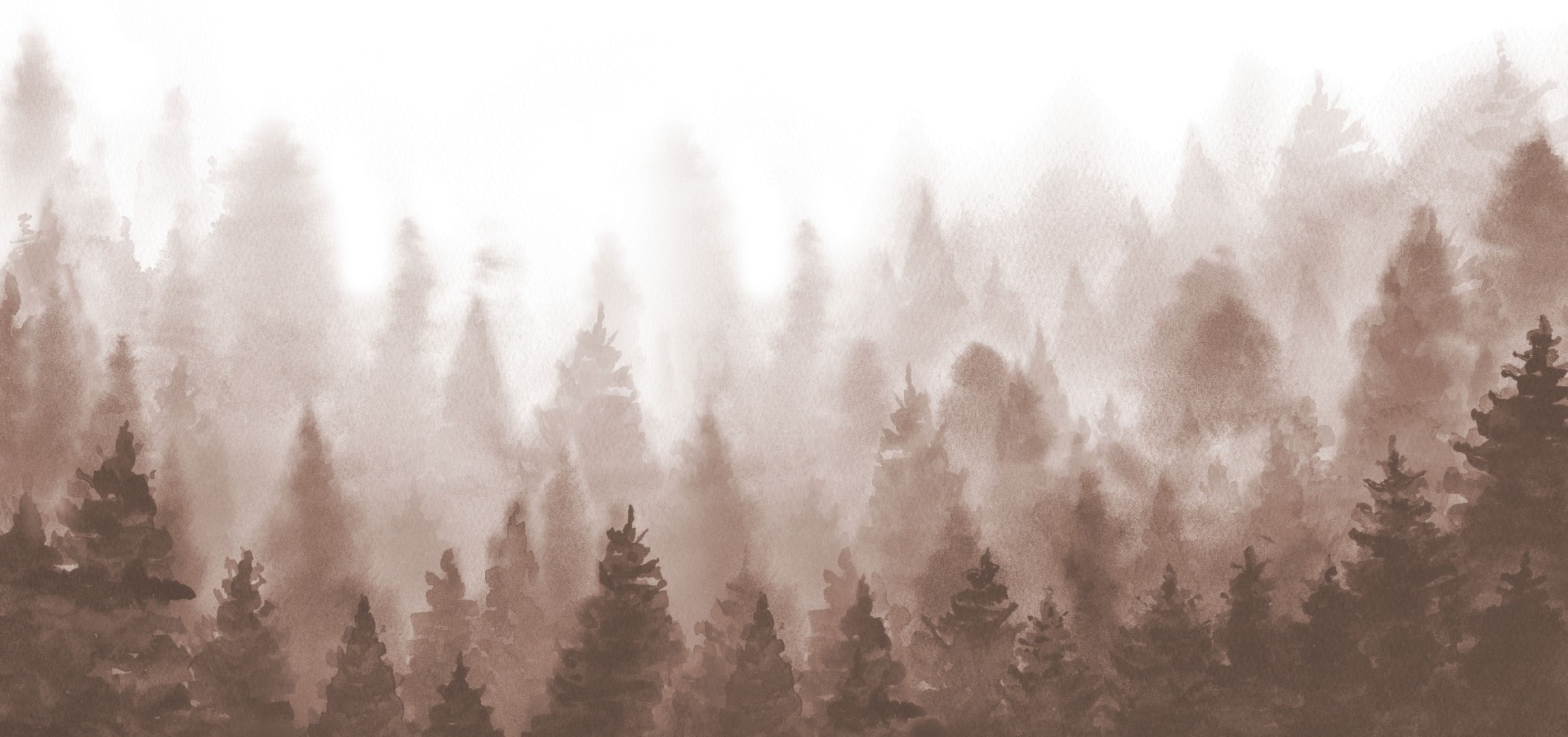 Brown Watercolor Painted Pine Forest Wallpaper