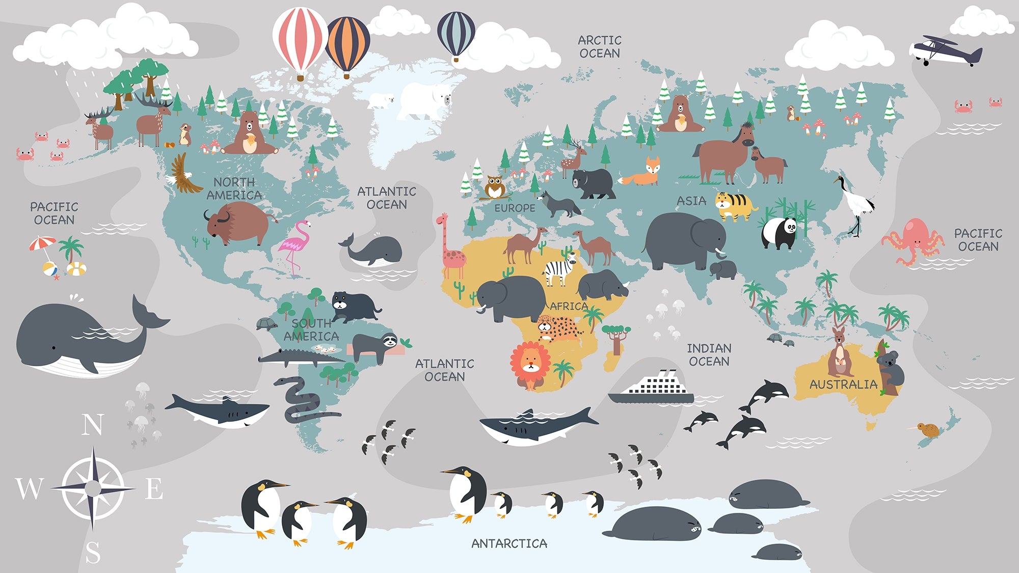 Imaginary Map Explorers Wallpaper Murals