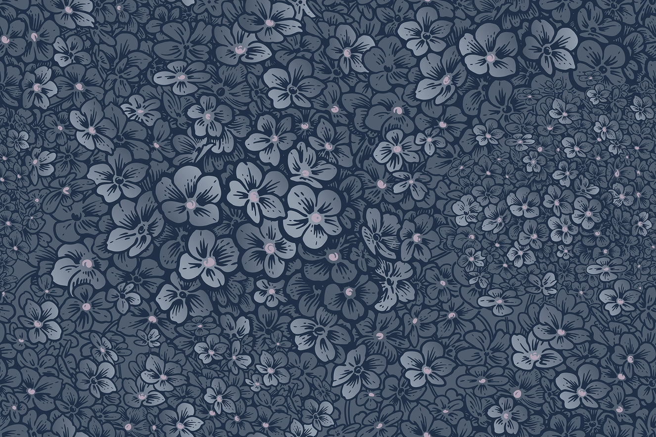 Royal Navy Floral Delight Wallpaper Murals