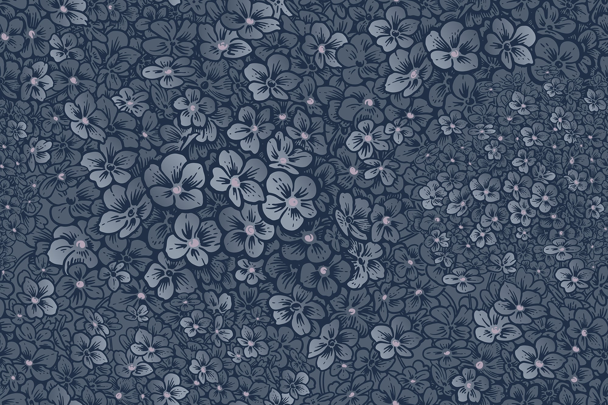 Royal Navy Floral Delight Wallpaper Murals