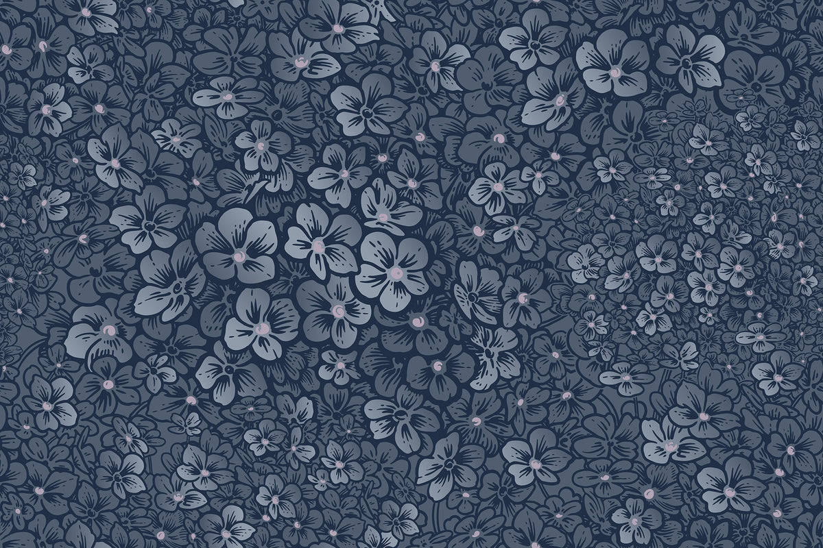 Royal Navy Floral Delight Wallpaper Murals in your room — zoomed