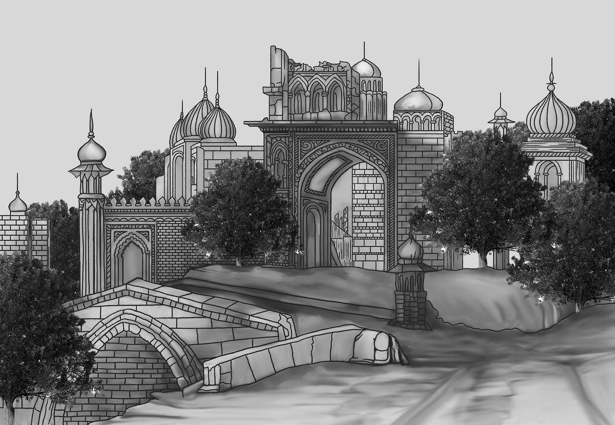 Royal Mughal Dwelling Wallpaper Murals in your room — zoomed