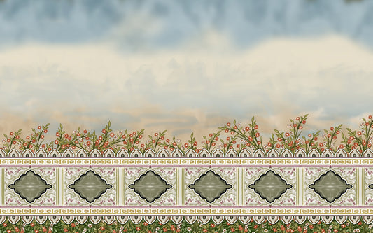Serene Mughal Garden Divider Wall Murals