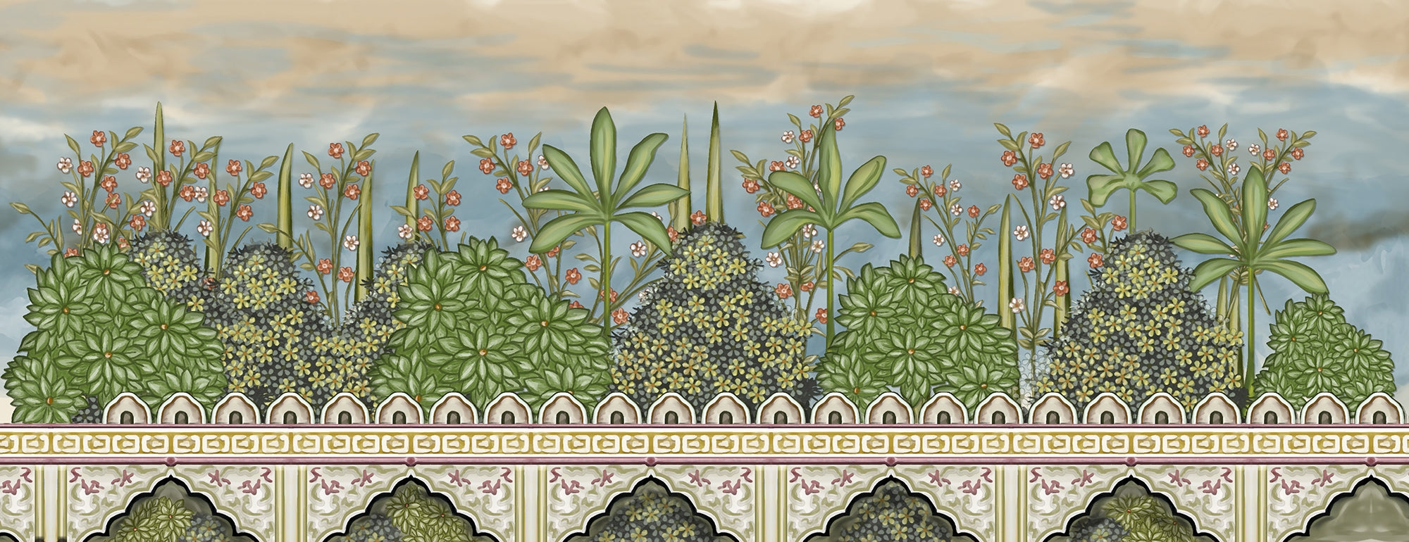 Exquisite Mughal Garden Wallpaper Murals