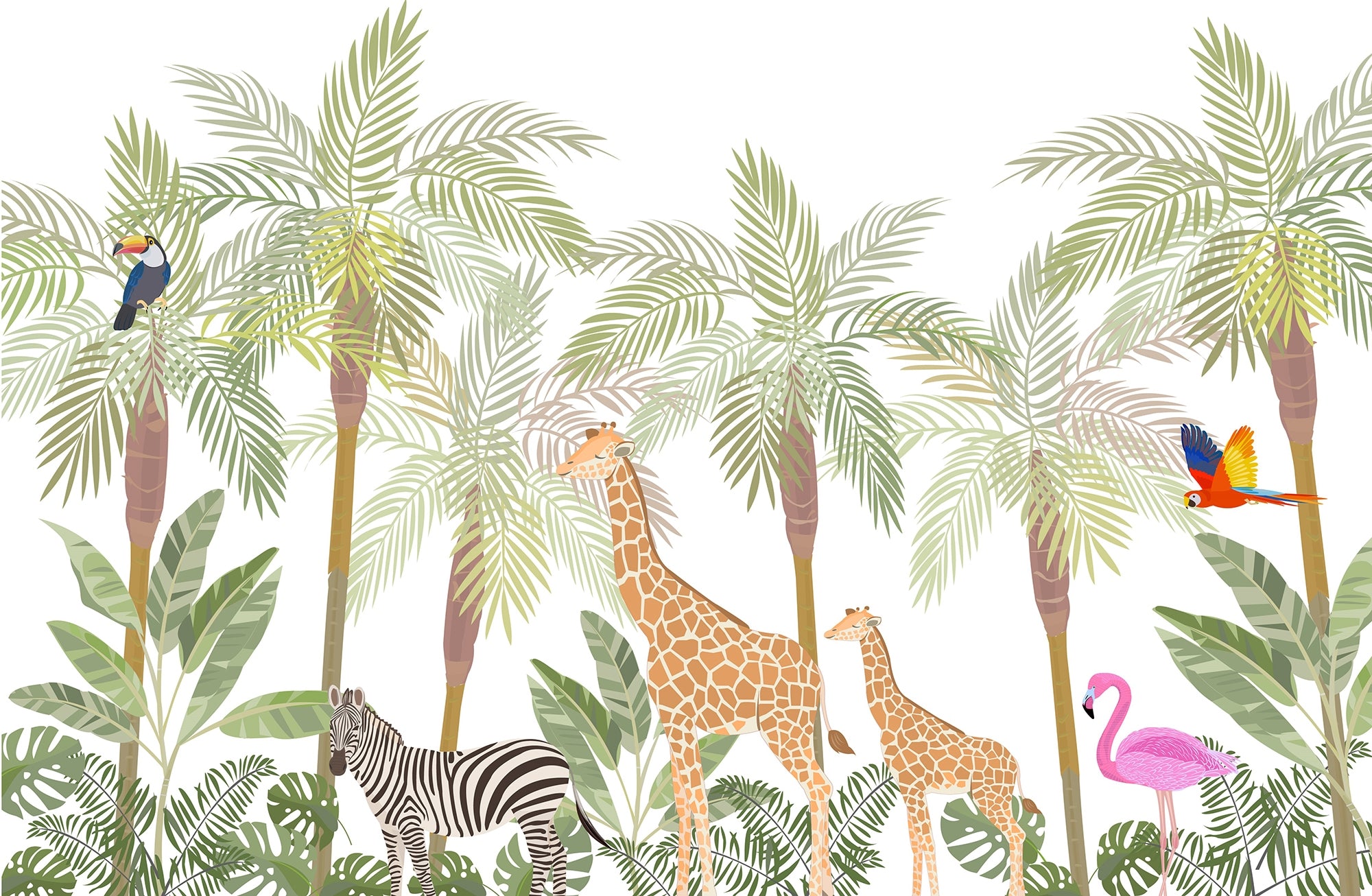 Wildlife Adventure Kids Room Murals