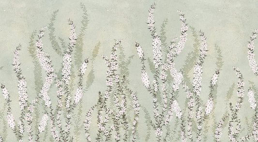 Rising White Orchids with Green Background Murals