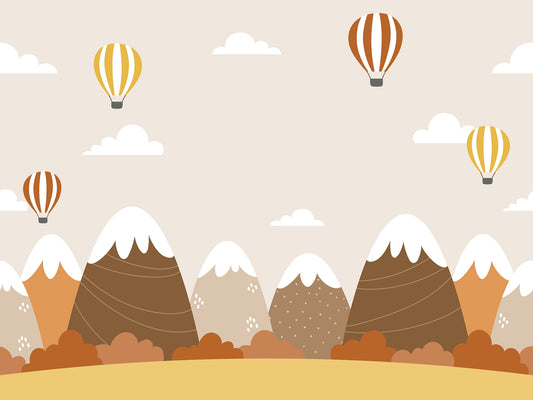 Autumn Landscape with Hot Air Balloons Wallpaper Murals