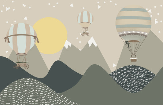 Moonbeam Balloon Adventure Wallpaper Murals