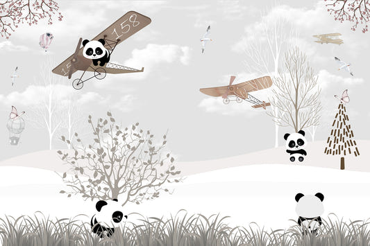 Snowy Panda Wings of Wonder Wallpaper Murals