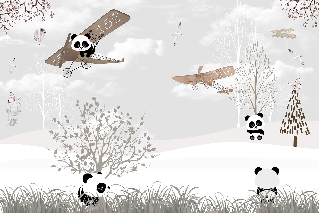 Snowy Panda Wings of Wonder Wallpaper Murals