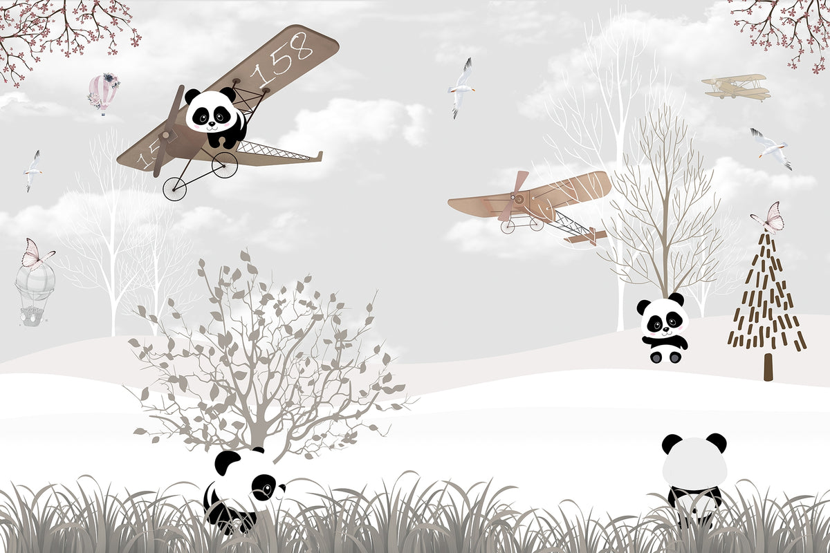 Snowy Panda Wings of Wonder Wallpaper Murals