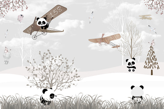 Snowy Panda Wings of Wonder Wallpaper Murals